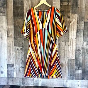 Uncle Frank ~ Multi-stripe Colorful Dress ~ Small